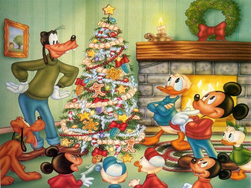 disegni da colorare natale con personaggi disney