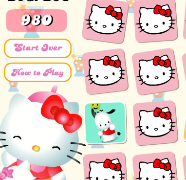 gioco di memroia di hello kitty