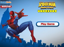 spiderman che raccoglie magliette sparse per i grattacieli